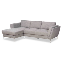 Baxton Studio Mirian Modern and Contemporary Grey Fabric Upholstered Sectional Sofa with Left Facing Chaise